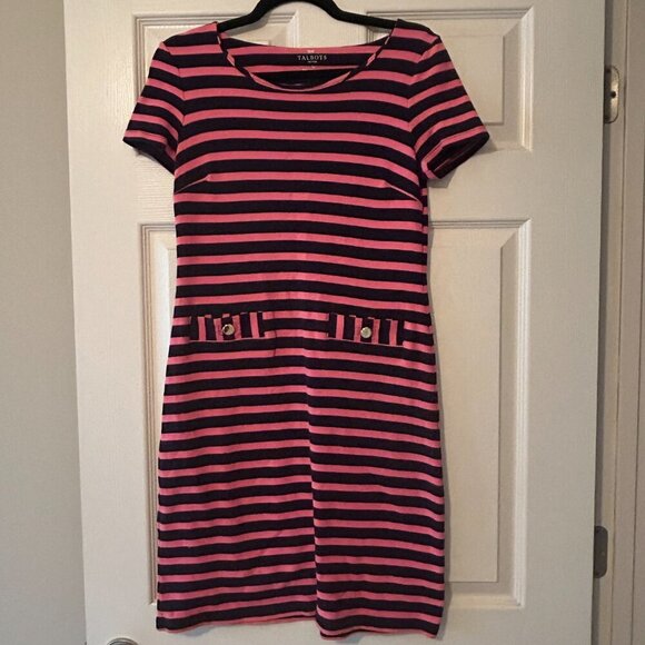 Talbots Striped Midi Dress Size Small Petite Academia Teachercore Casual Office - Picture 6 of 8